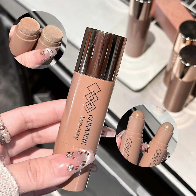 Double-head Face Bronzer Contour Stick Cream Makeup Light Dark Shadow Lasting Concealer Facial Brighten Contouring With Brush