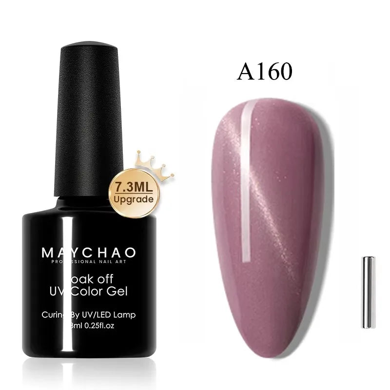 MAYCHAORomantic Galaxy Cat Eye Gel Nail Polish With Magnet Soak off UV Holographic Magnetic Rainbow Gel Polish for Nail Manicure