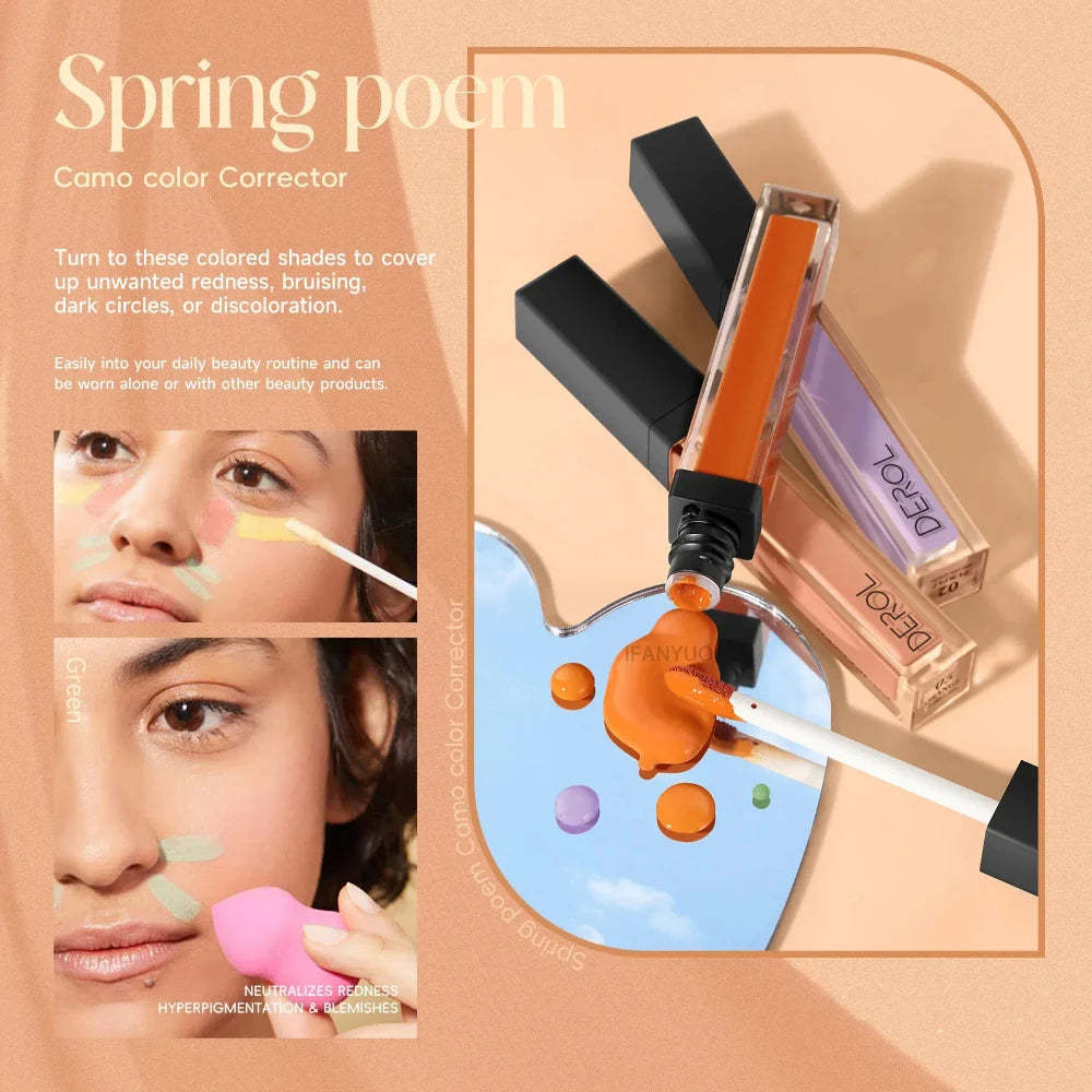 Nude Facial Foundation Color Correcting Concealer Stick Green Purple Contour Full Coverage Oil Control Brighten Skin Makeup