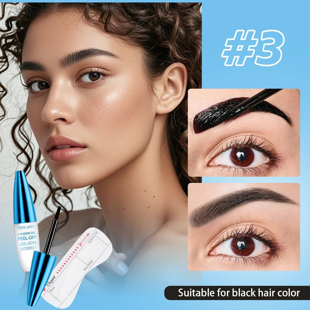 Rave Lady Peel-Off Eyebrow Gel - Waterproof Tinting Liquid 10g