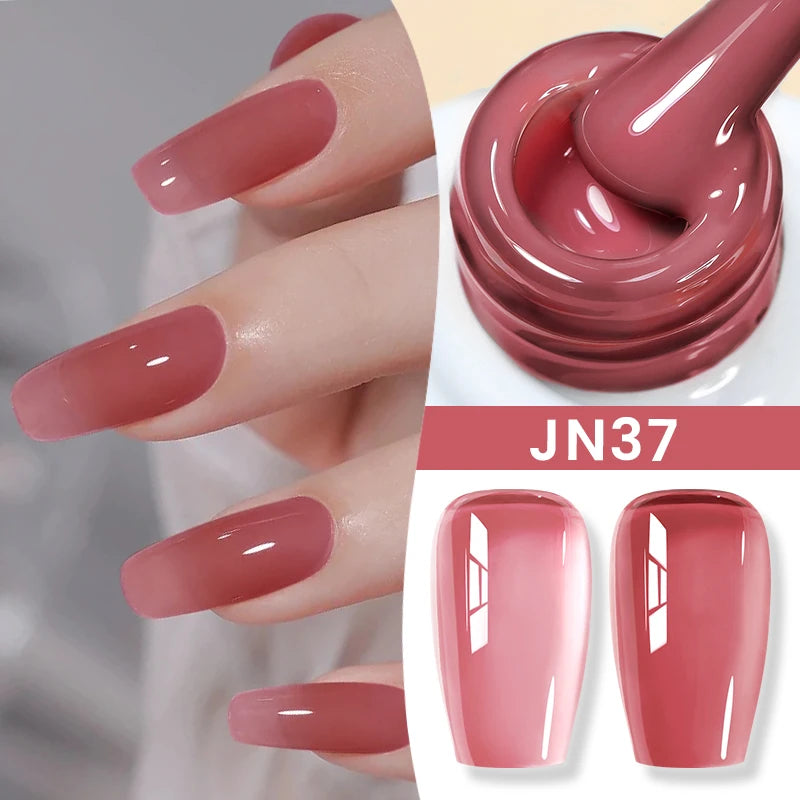 BORN PRETTY 10ml Translucent Color Gel Polish Jelly Nude Autumn Jelly Amber Semi Permanent UV Gel Nail Art Soak Off Gel Varnish