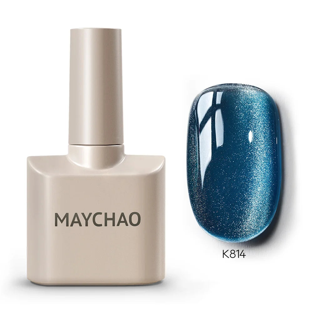 MAYCHAORomantic Galaxy Cat Eye Gel Nail Polish With Magnet Soak off UV Holographic Magnetic Rainbow Gel Polish for Nail Manicure
