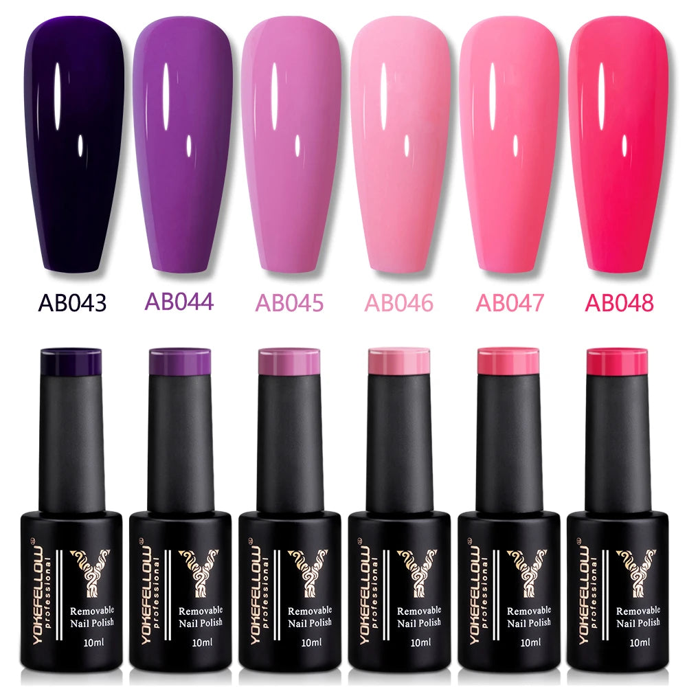 YOKEFELLOW 2022 New Color 10ML Nail Gel Polish Semi Permanent Gel Varnish Base Top Coat 122 Soak Off Colors Organic Nail Varnish