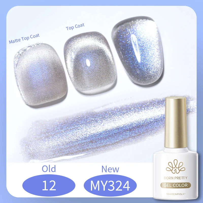 BORN PRETTY 10ml Black Glass Cat Magnetic Gel Nail Polish Punk Style Nail Art Manicure Varnis Semi Permanent Gel for Winter Nail
