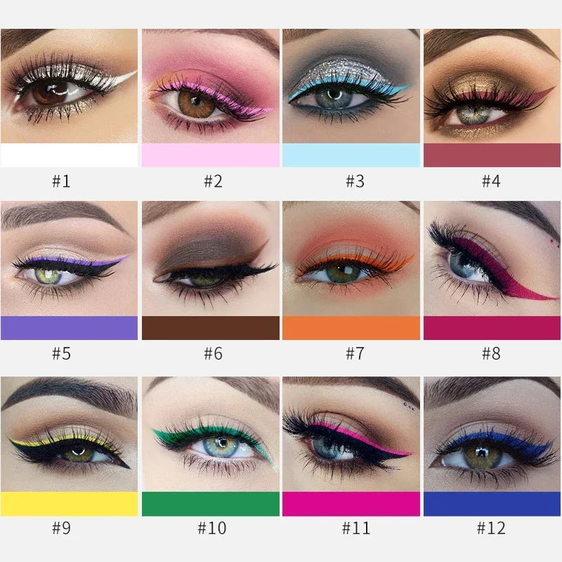 Waterproof Liquid Eyeliner Pen - Long-Lasting Colorful Eye Liner
