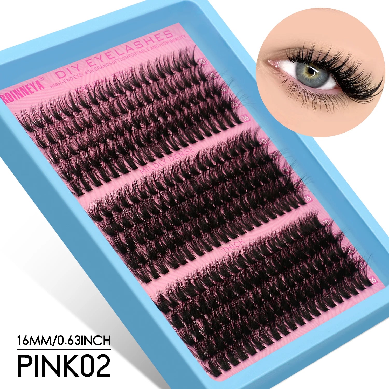 GROINNEYA Fluffy Thick DIY Eyelashes Cluster D/DD Curl Wispy Individual lashes Mix Eyelash Extensions False Eyelashes Extension