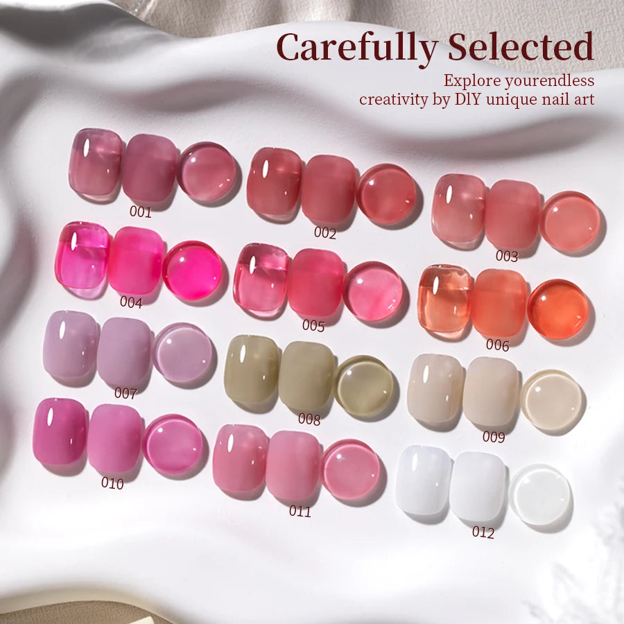 RS NAIL Jelly Transparent Gel Nail Polish 10g Summer Nude Pink Gel Polish Semi Permanent Soak Off UV LED Varnish Jade Nail Gel