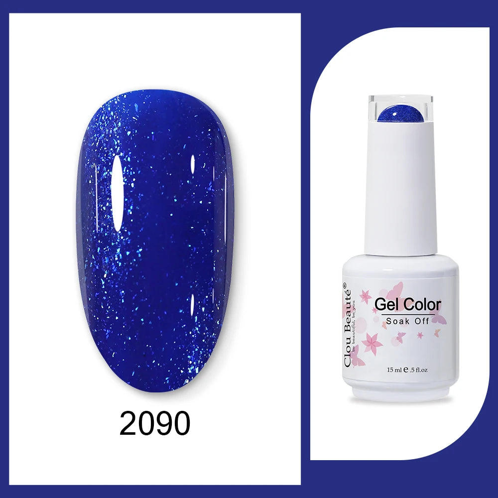 Clou Beaute 15ml HEMA TPO FREE Gel Nail Polish Bright Dark Army Green Gel Lacquer Semi Permanent Art Organic  Nail Gel Varnish