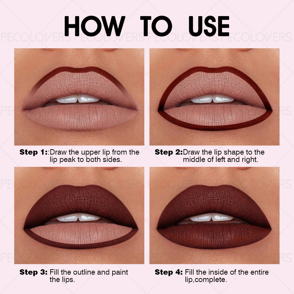 2-in-1 Waterproof Matte Lip Liner & Gloss, , Non-Stick Lipstick, Suitable for beginners