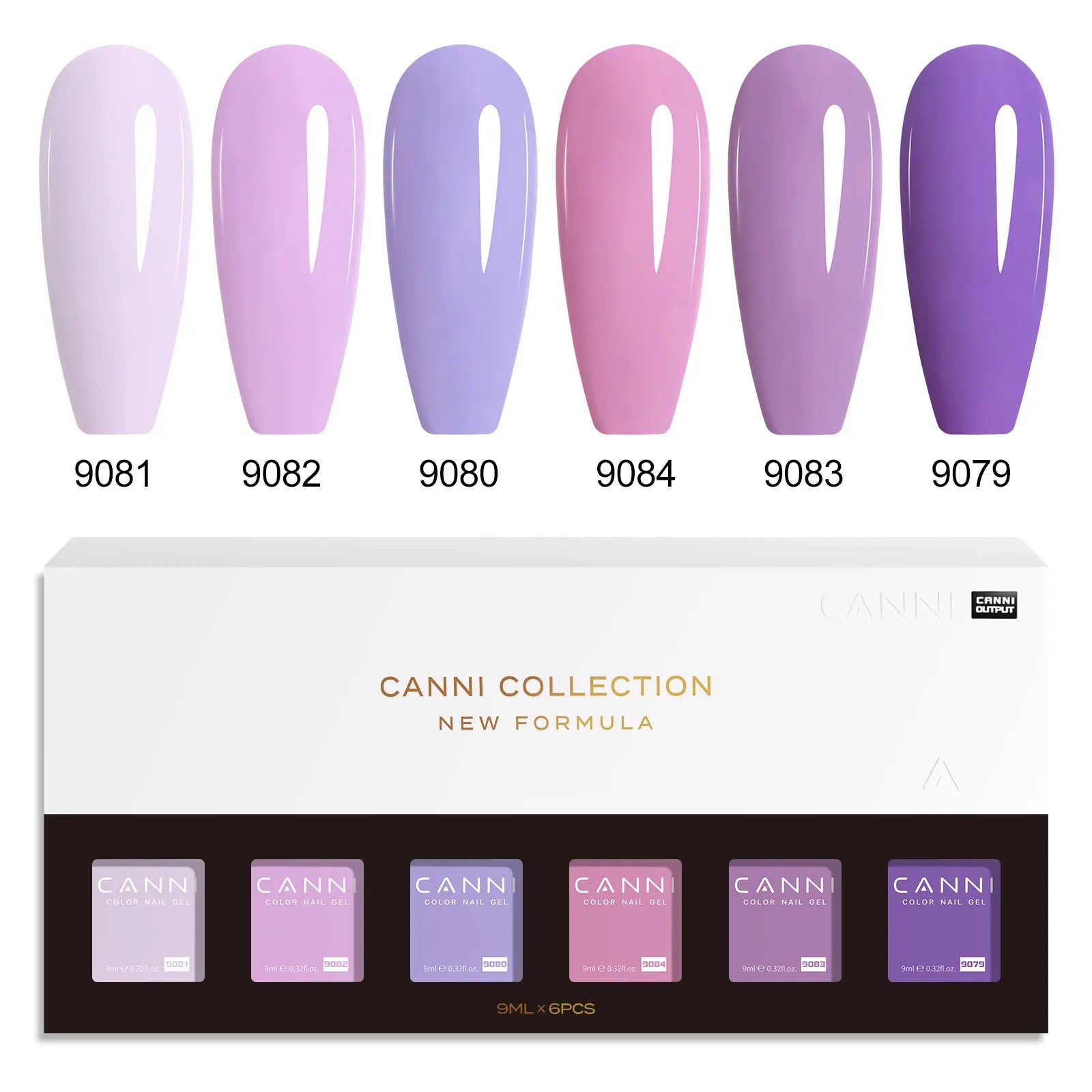 6pcs*9ml CANNI HEMA FREE Nail Gel Polish Set Gorgeous Color Semi Permanent Pigmented Painting Gel Soak off UV LED Gel Nails Kit