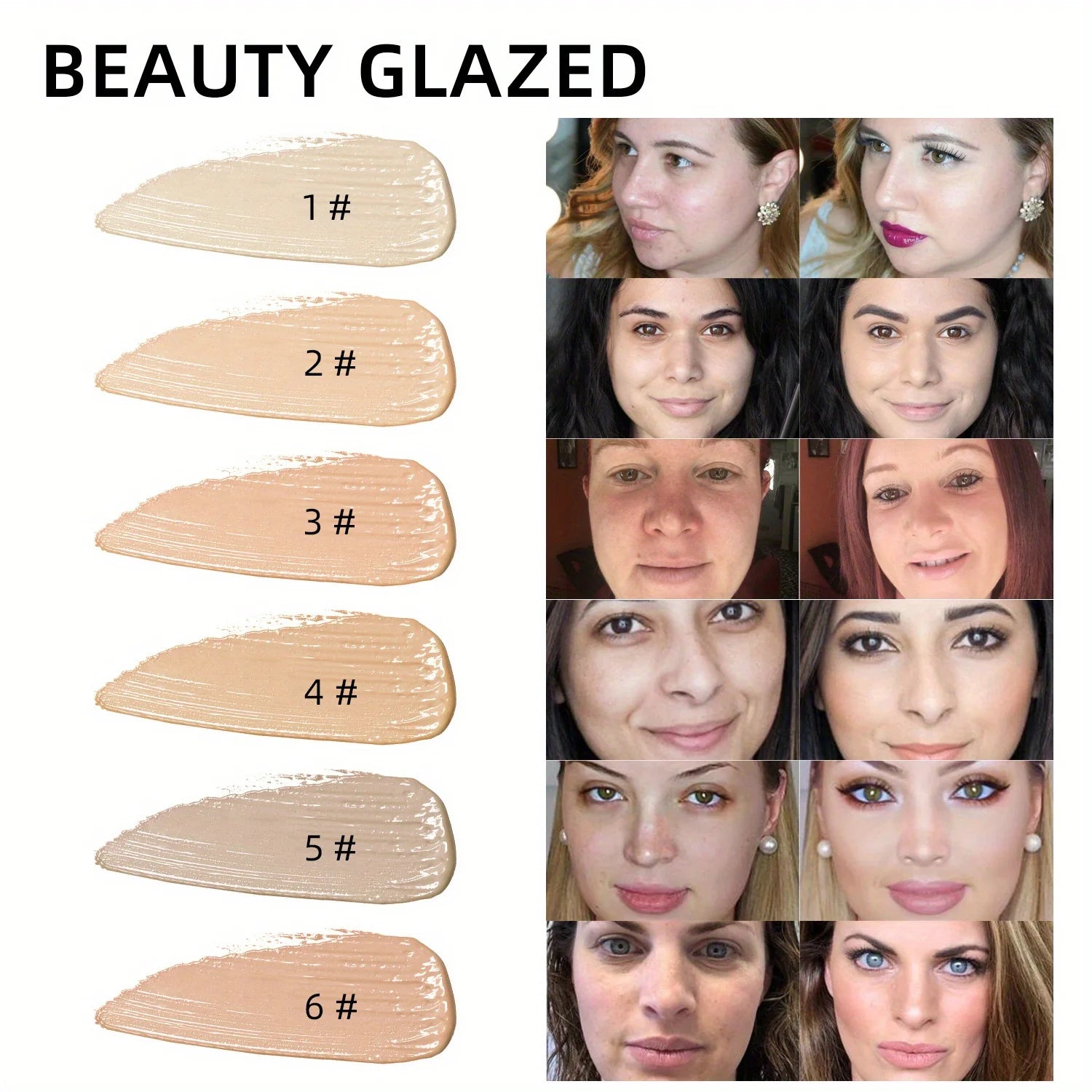 5 Color Liquid Concealer Matte Makeup Full Coverage of Pores Invisible Concealer Natural Nude Skin Tone Long-lasting Oil Control