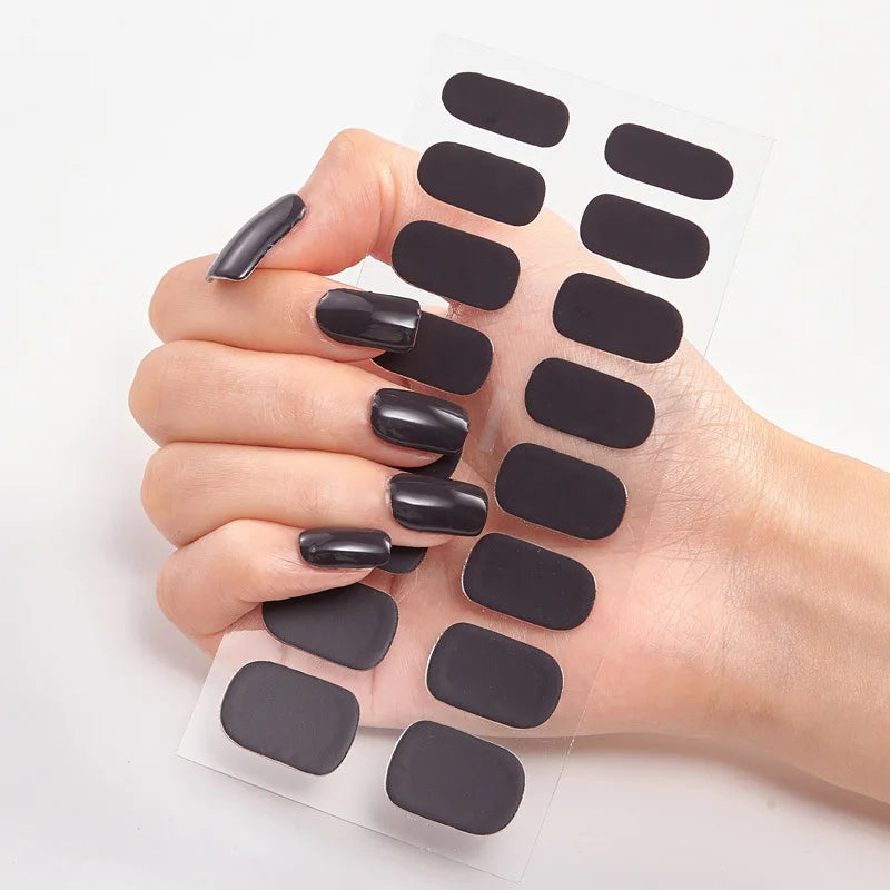 Pink Nude Full Cover Nail Sticker Gradient Color Self-Adhive Simple Full Nail Wraps DIY Thermal Effect Nail Art Making Manicur