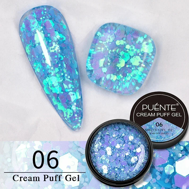 PUENTE Fruit Series Cat Magnetic Gel Nail Polish Summer Green Purple Pink Cat Eye Nail Gel Soak Off UV Semi-Permanent Varnish