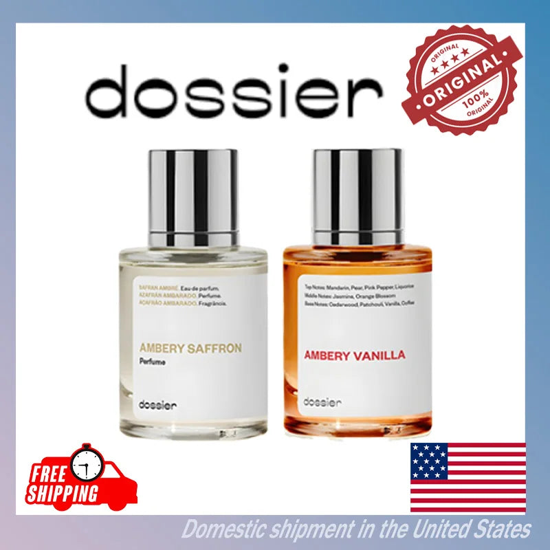 50ML Dossier Ambery Saffron Ambery Vanilla Arabian Perfume Pheromone Perfume Hair and Body Fragrance High-quality Noble Makeup