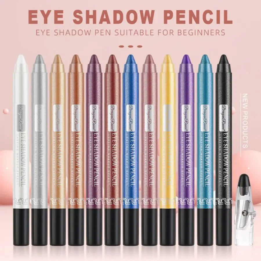 Eyeshadow Pen, Eyeliner Pen, Eyeshadow Stick, Under-Eye Shadow Pen, Pearlescent Eyeshadow Pen with Sharpener, Foam Pen, Single-Color Eyeshadow Pen, Pearlescent Under-Eye Shadow, Highlighter, Smudge-Proof