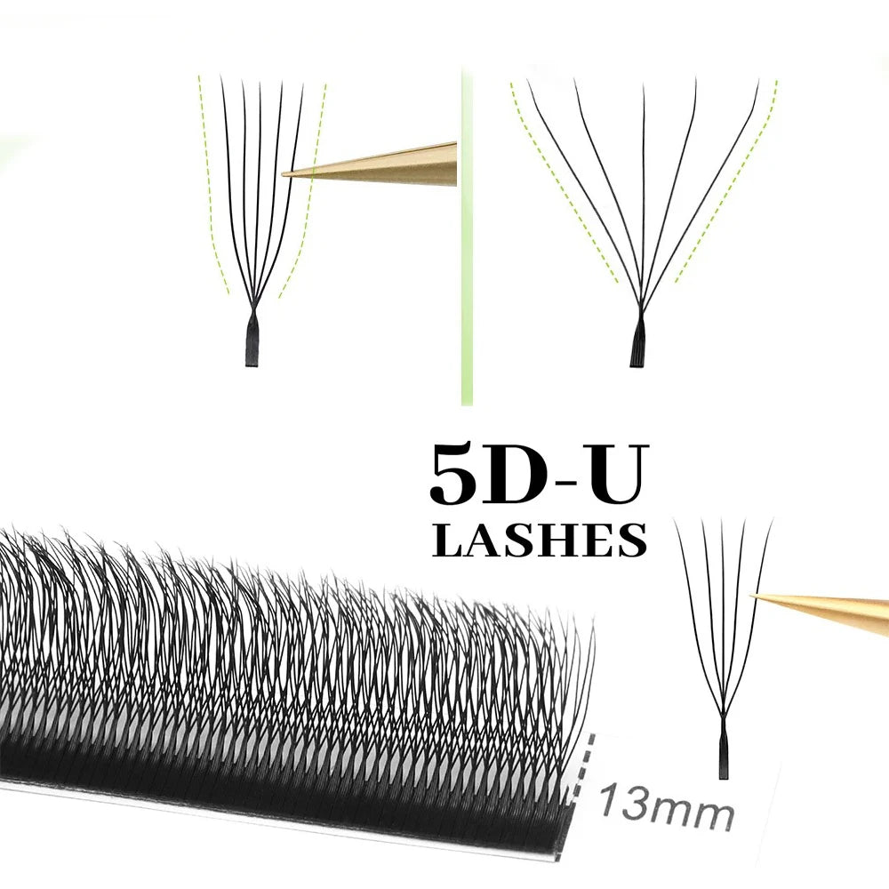 MARIA U 3D 4D 5D W Eyelashes U Shape Eyelash Extensions Soft Lashes Makeup Mesh Volume Eyelash