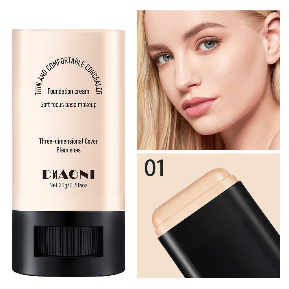 Lazy Foundation Stick, Natural, Hydrated and Refreshing, Light Makeup, Non-drying Concealer Foundation Stick