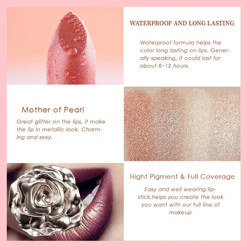 BUILTTY Korean Glitter Pearl Dropshiping Lipstick Matte Nude Color Long Lasting Waterproof Wholesale Price Red Pink Purple