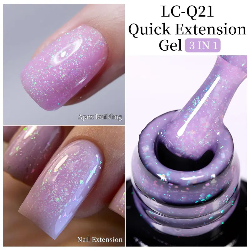 LILYCUTE 15ML Quick Extension Gel Nail Polish Milky White Clear Pink Color French Manicure Finger Prolong Nail Hard Gel Varnish