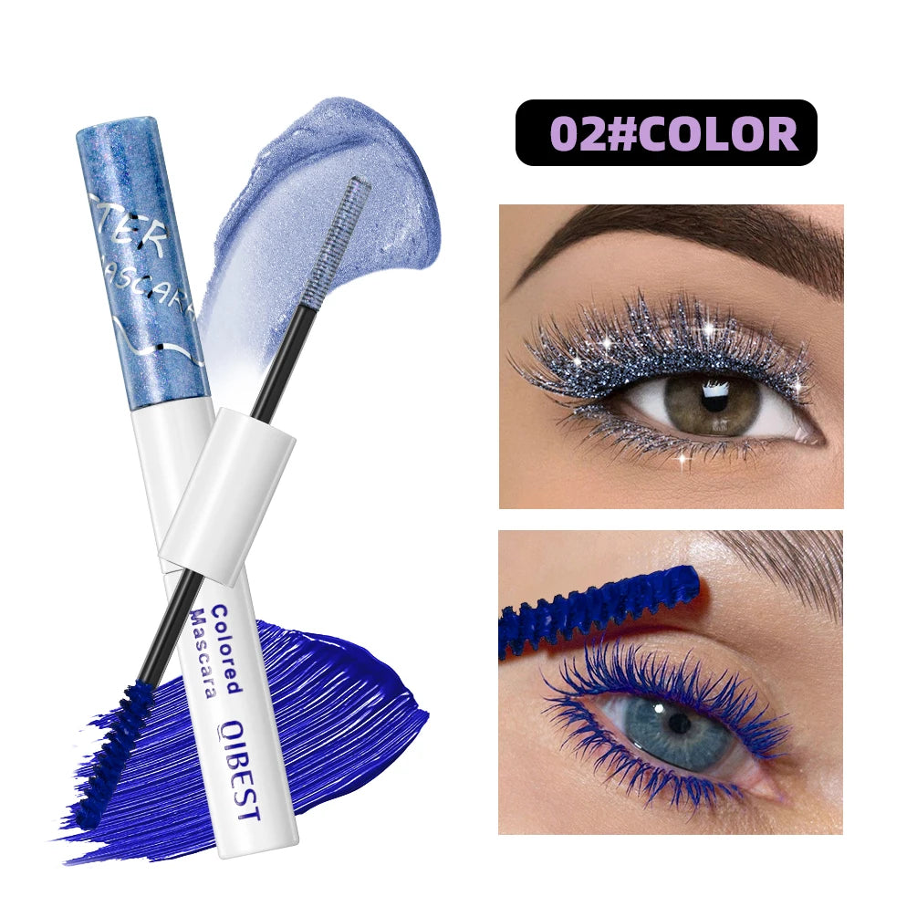 Qibest Double Ended Diamond Glitter Mascara - Waterproof 4D Fiber