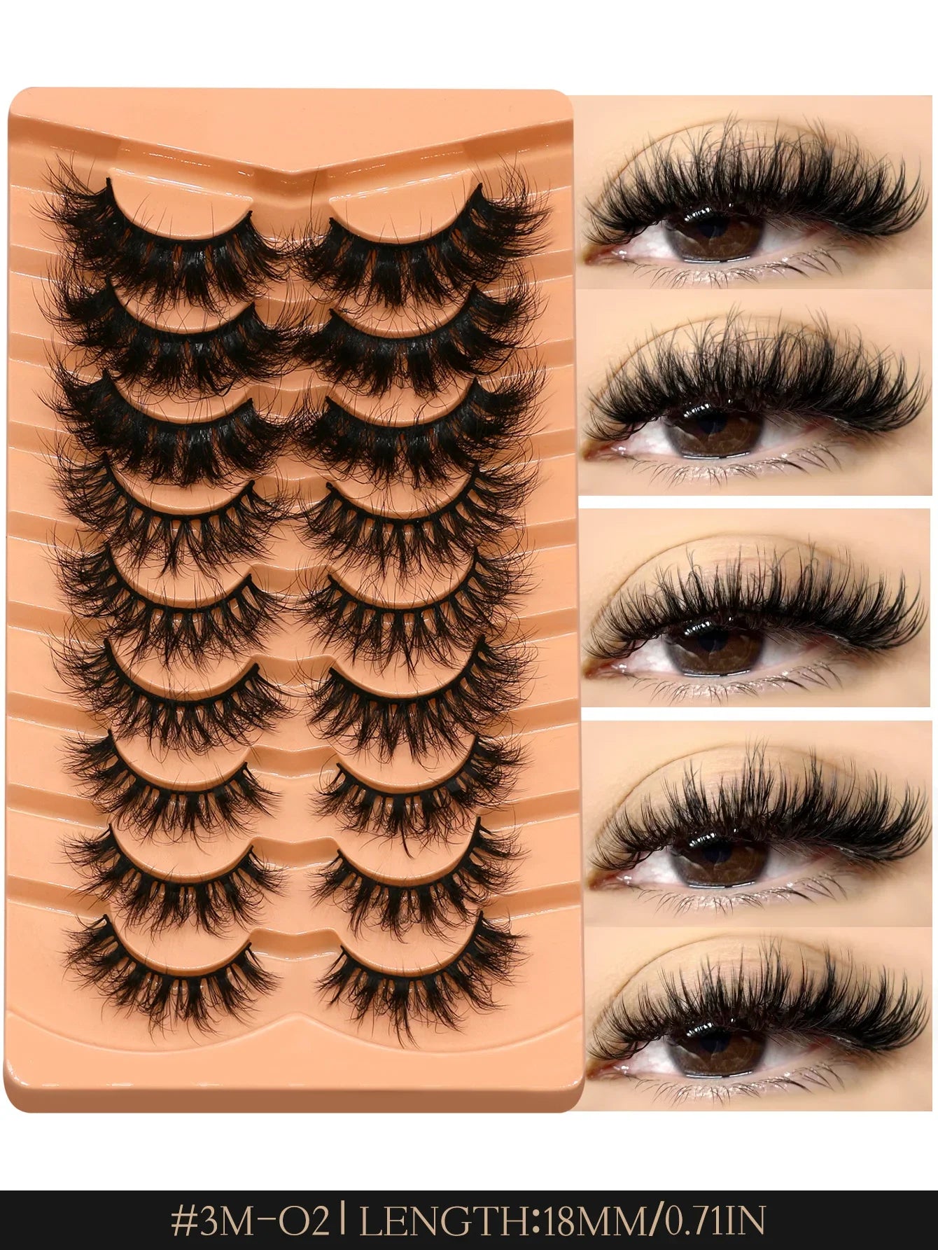 Cat Eyelashes Fluffy 3D Mink Eyelashes Natural Look False Lashes for Daily Party Wedding Lightweigh Reusable Makeup