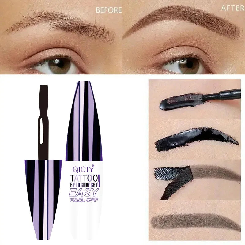 Peel Off Eyebrow Tattoo Tint - Waterproof Dye Cream Gel