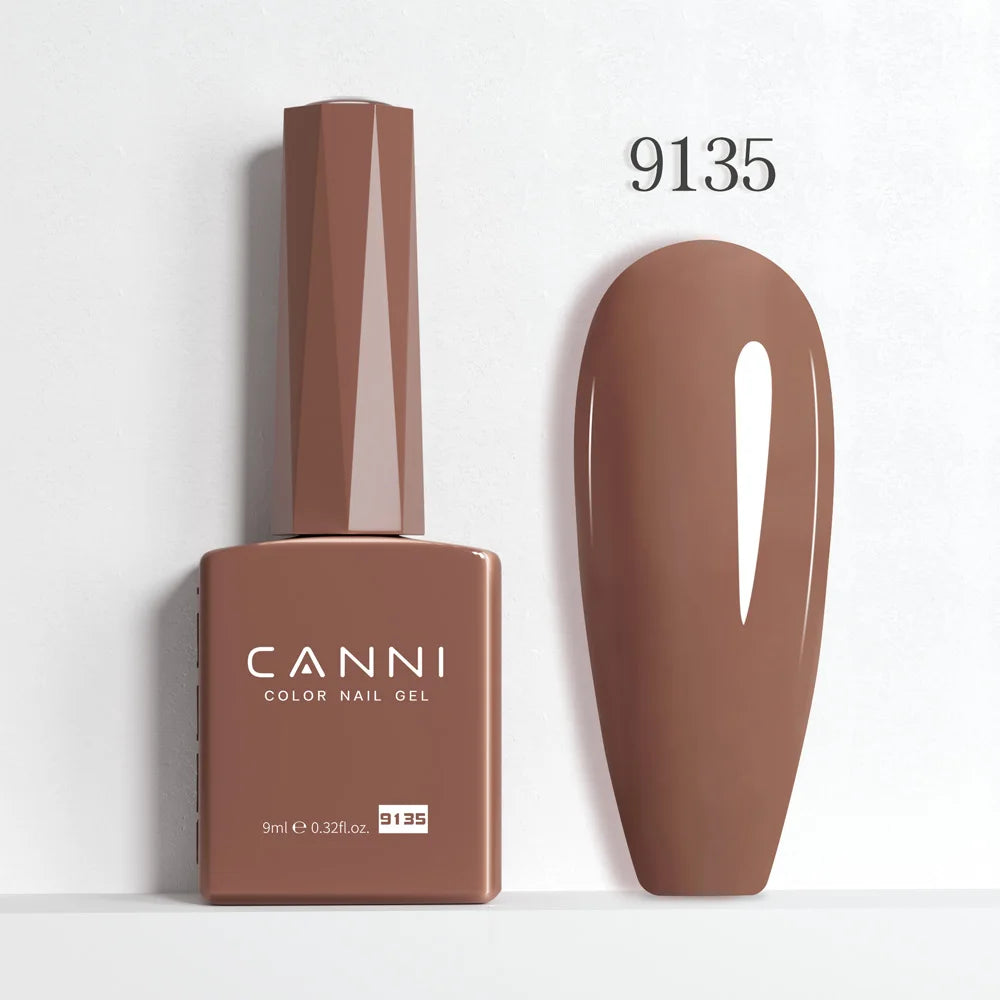 CANNI Hema Free Nail Gel Polish Fall Color Collection Semi Permanent Diamong Long Wear Top Coat Red Gorgeous JellyNude Color 9ml