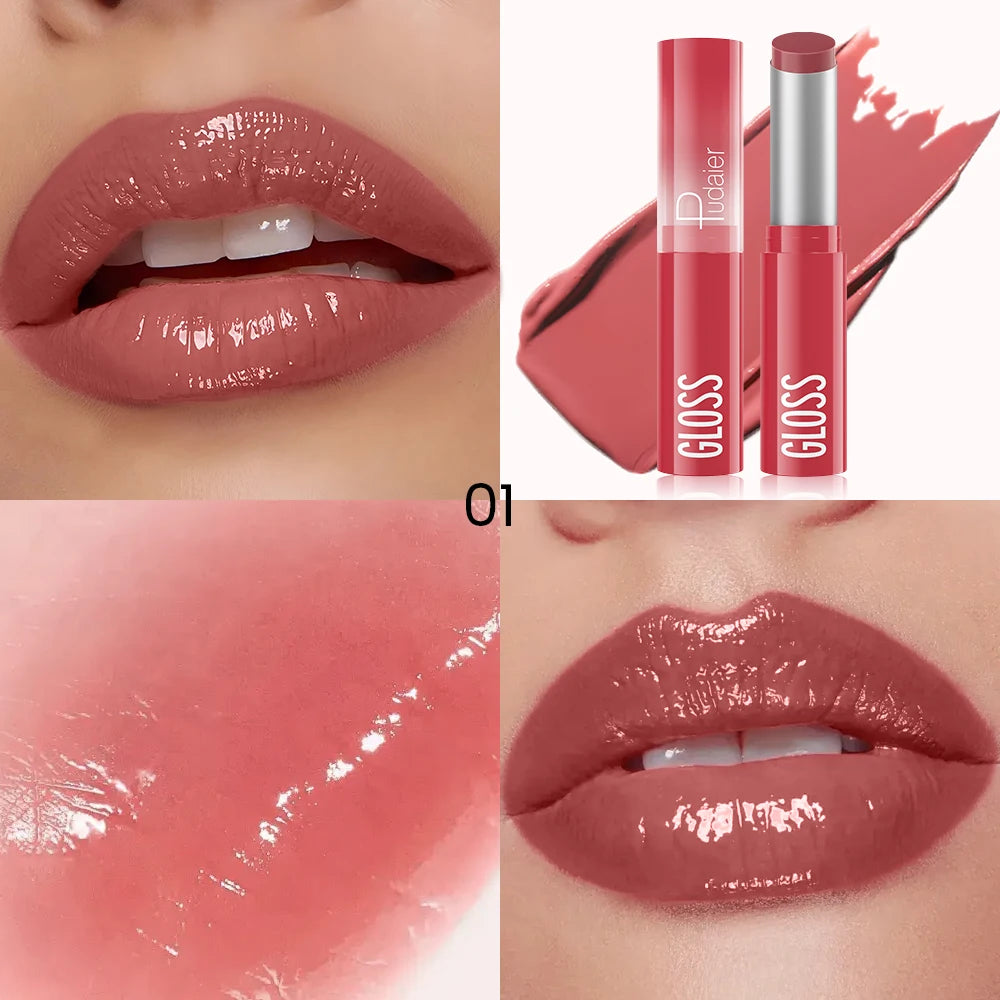 Hydrating Berry Shine Lipstick Set, Long-Lasting Plump Lip Cream, Non-Sticky & Creamy Finish, 6 Colors