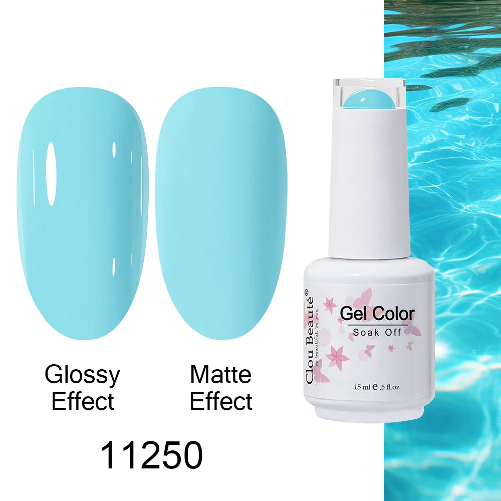 Clou Beaute Royal Blue Color Winter Trendy Semi Permanent Nail Art Manicure Varnishes Gel Nail Polish Hybrid Base Gel Top Coat