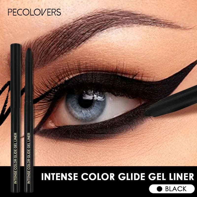 5PCS Waterproof Black Eyeliner Gel Pencil Lasting Natural Easy Wear Matte Quick Drying Non-Smudge Eye Liner Gel Pen Makeup