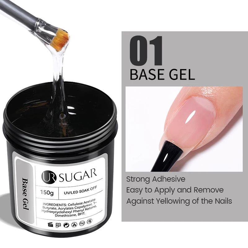 UR SUGAR 150g Rubber Base Gel Nail Polish Sparking Aurora Glitter Rubber Varnish Soak Off Semi permanent UV LED Gel Manicure