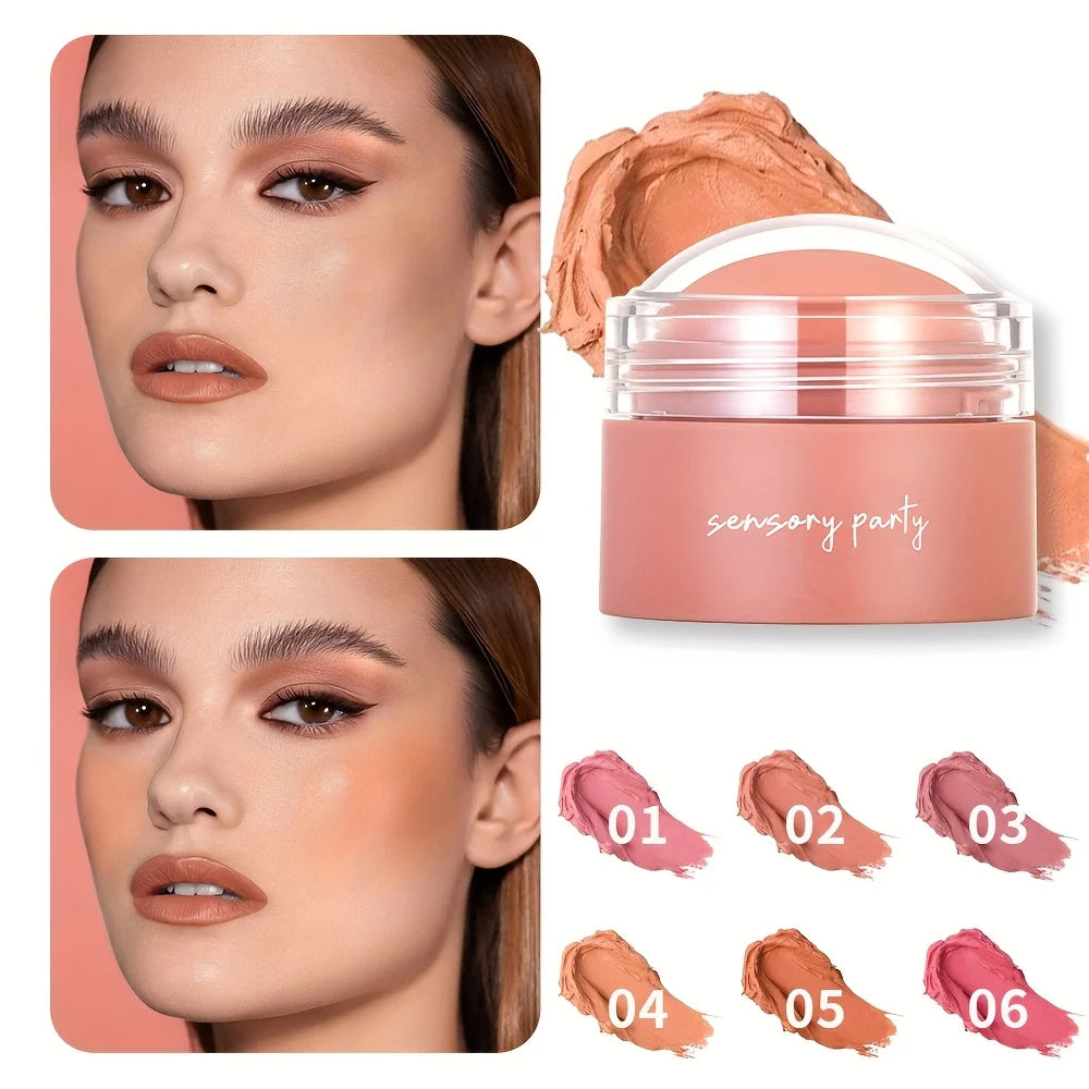 6 colors Waterproof Blush Cream - Long-Lasting, Multi-Use Makeup for Women
