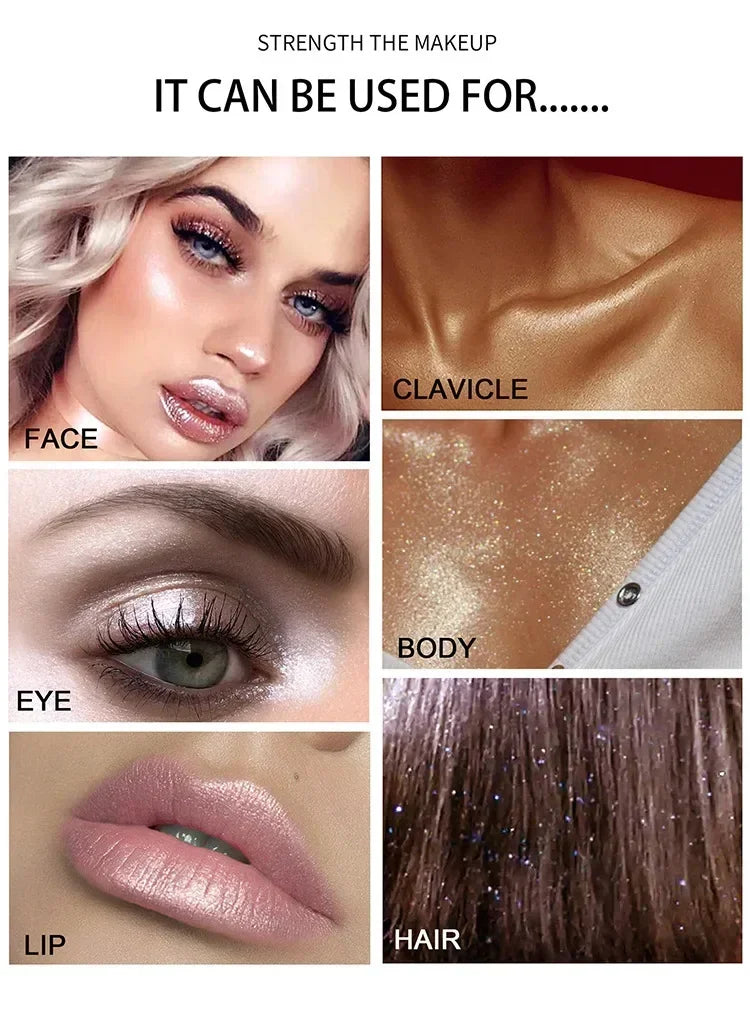 Shimmer Fairy Powder Highlighter Powder White Loose Highlighter Face Body Glitter Wand Makeup Bronzer Illuminator Powder