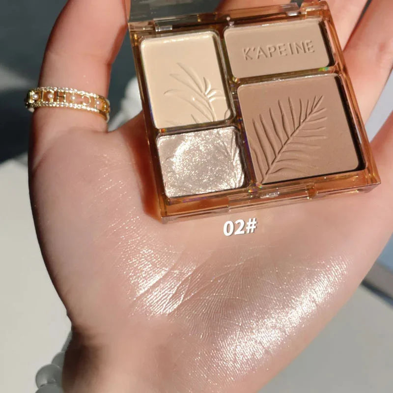 4 Colors Matte Highlighter Bronzers Palette Face Shading Grooming Powder Long-Lasting Makeup Face Contouring Shadow Cosmetics