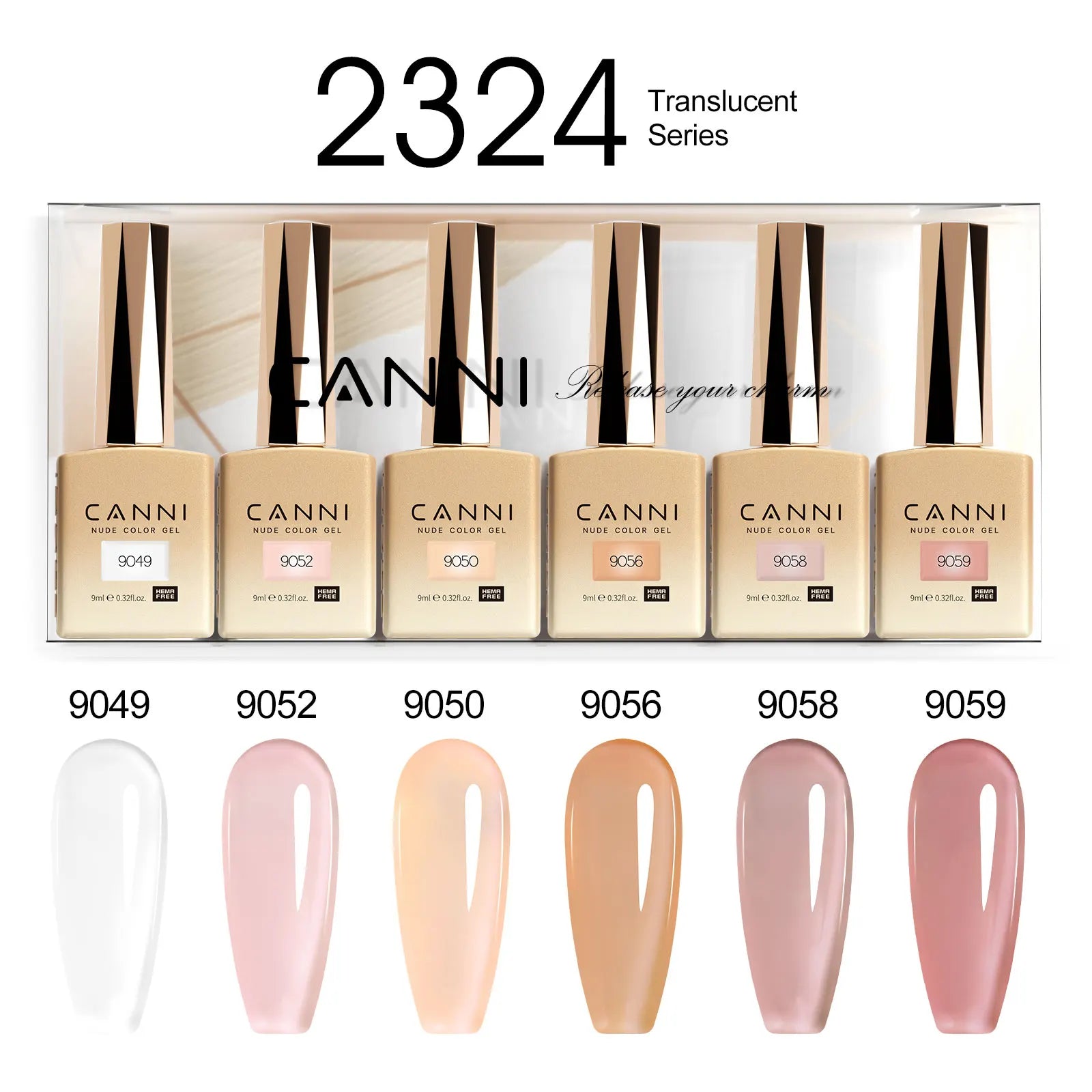 6pcs*9ml CANNI Nail Gel Polish Kit HEMA FREE Jade Jelly Nude Jelly Pink VIP Kit Christmas Gift French Nail Design Natural Color