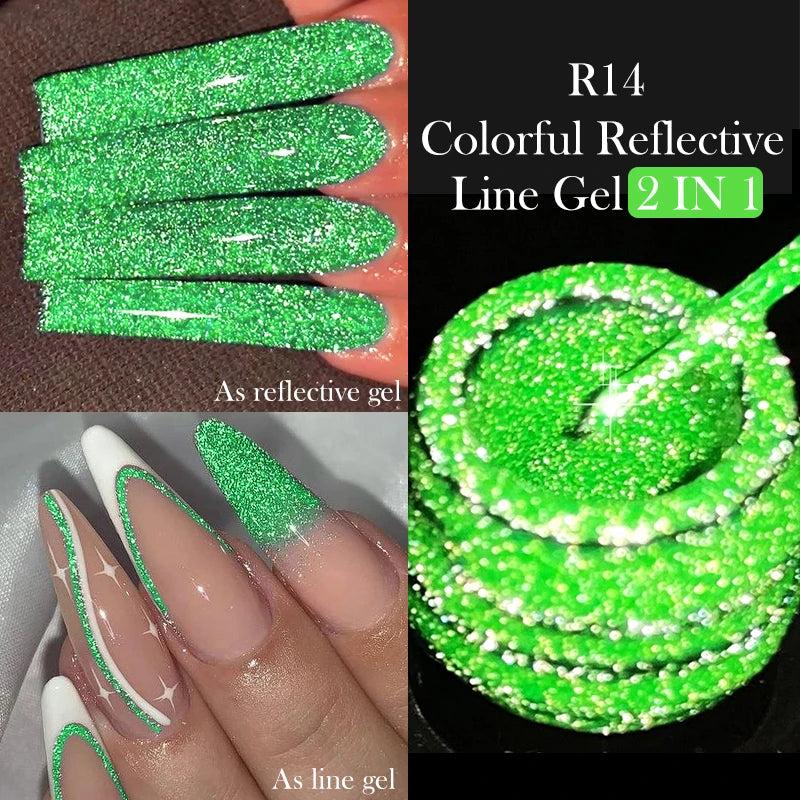 LILYCUTE 5ml Super Bright Metallic Painting Liner Gel Nail Polish UV LED Painting Gel Nail Art Drawing Stripe Pull Line UV Gel