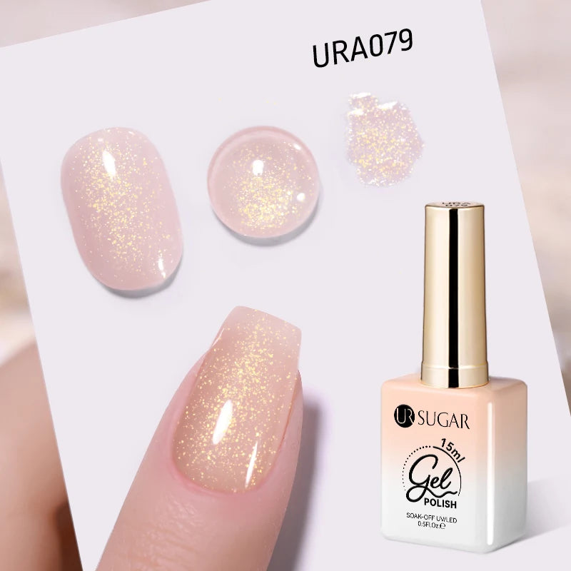 UR SUGAR 15ml Fiber Rubber Base Gel Upgrade Broken Nail Repaired Fiberglass Clear Quick Building UV Construction Gel Soak Off