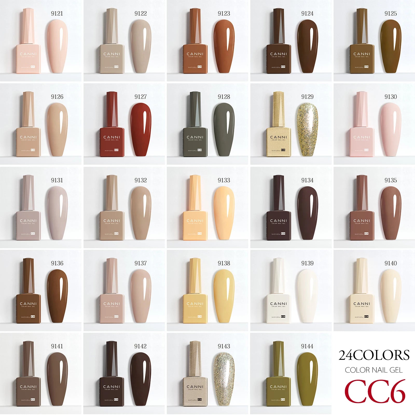 CANNI Hema Free Nail Gel Polish Fall Color Collection Semi Permanent Diamong Long Wear Top Coat Red Gorgeous JellyNude Color 9ml