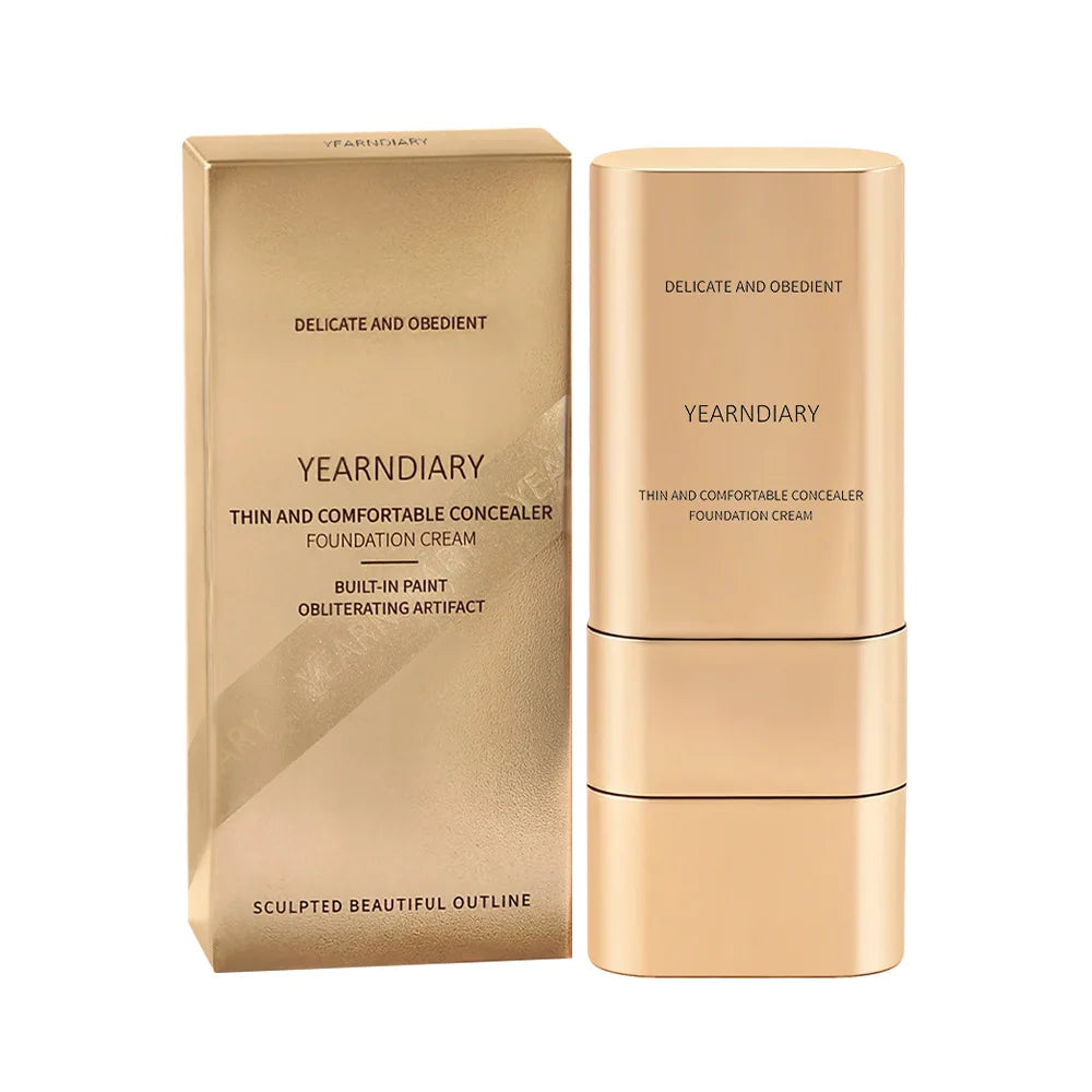 Light and Comfortable Concealer Foundation Cream, Long-lasting and Brightening Moisturizing Double-ended Foundation Cream