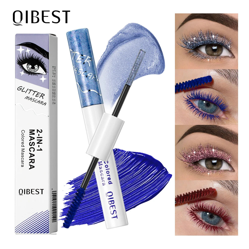 Qibest Double Head Diamond Glitter Waterproof Mascara