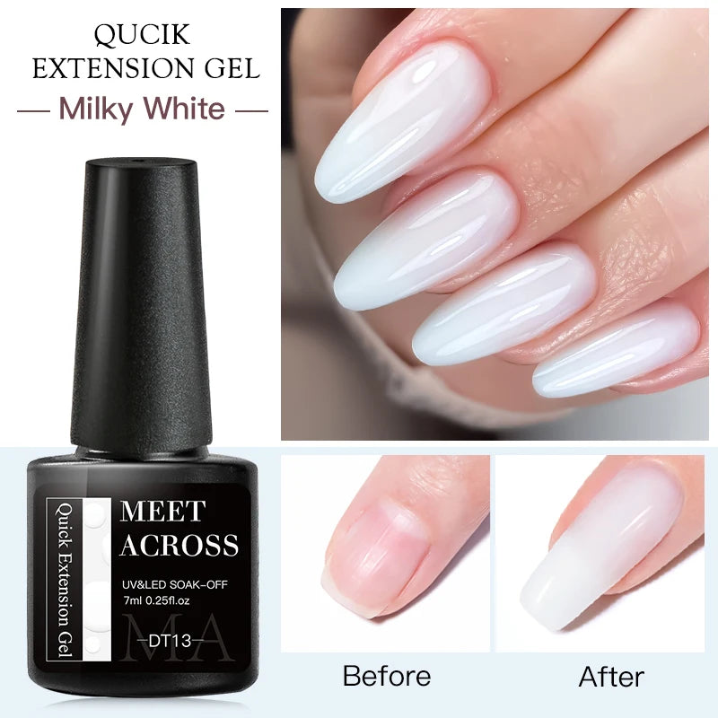 Milky White Nail Extension Gel Clear Nude Building UV Gel For Nails Finger Extensions Form Tips French Nails Manicure Nail Art
