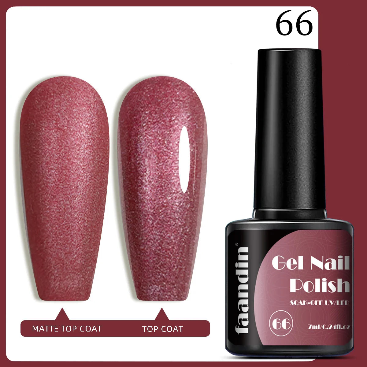 Faandin 7ml 1 Bottle, Solid Color Gel Nail Polish, Selected Red Nail Polish Gel, Uv Lamp Quick-Drying, Alcohol-Free, Full Color, Not Easy to Fade, High Saturation Color, Easy to Use, Can Be Used at Home, Essential Item for Fa