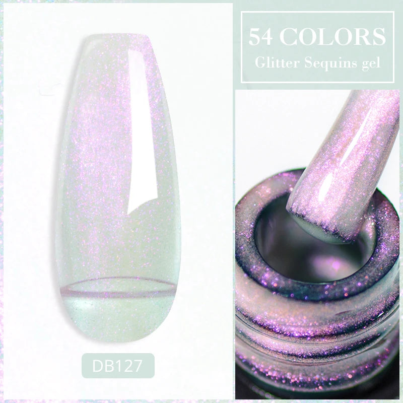 7ML Ice Transparent Glass Bead Moonlight Cat Eye Magnet Gel Nail Polish Jelly Ultra Shine Glitter Semi Permanent Soak Off UV Gel