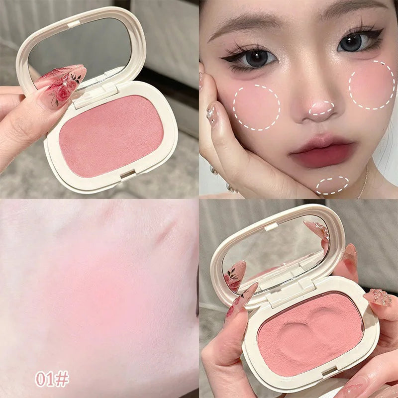 Phantom Bear Single-Color Blush Cream — Mochi Texture, Powder-Free Formula, Low-Saturation, Long-Lasting Natural Matte Finish