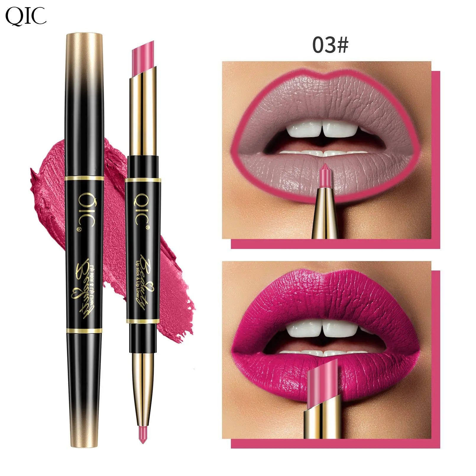 2 IN 1 Lip Liner Waterproof Nude Matte Lipstick Pencil Sexy Red Long Lasting Double Ended Lipliner Makeup Cosmetics For Women