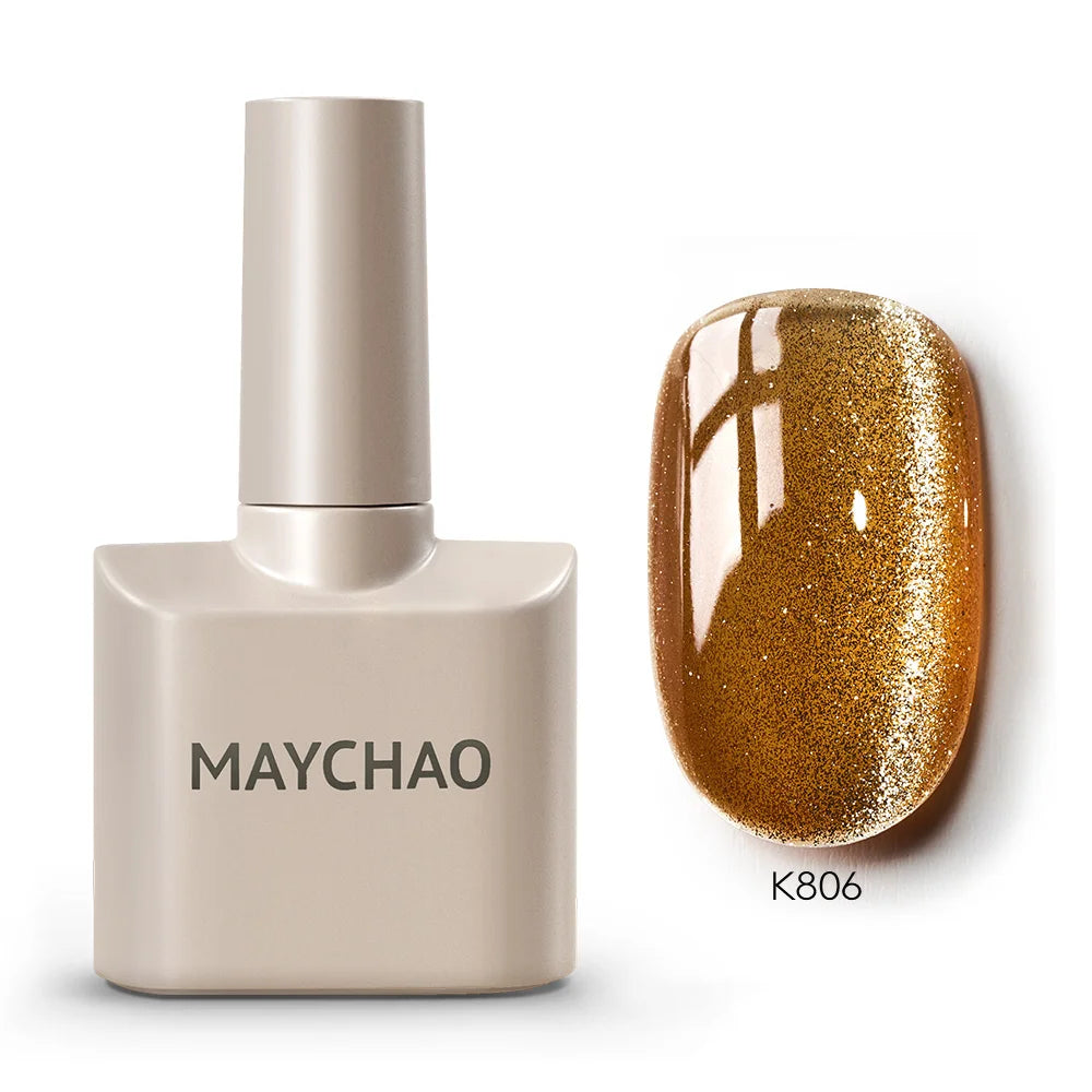 MAYCHAORomantic Galaxy Cat Eye Gel Nail Polish With Magnet Soak off UV Holographic Magnetic Rainbow Gel Polish for Nail Manicure