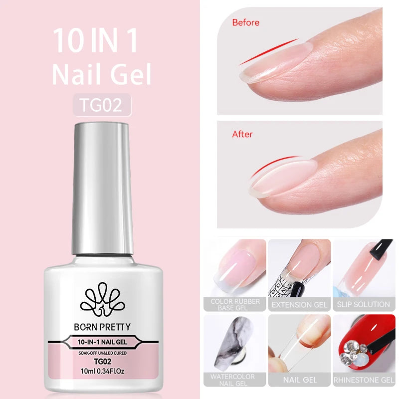 BORN PRETTY 10ml Clear Blooms Gel Polish UV LED Soak Off Nail Art Polish for Spreading Effect Marble Nail Polish Gel Painting