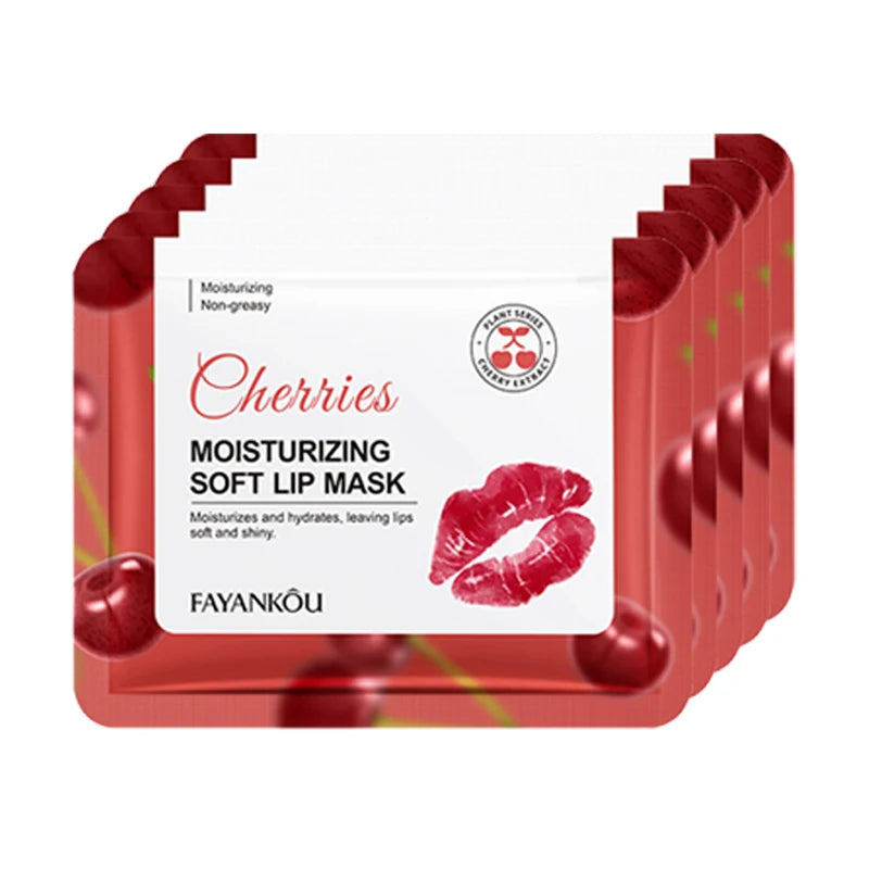 5/10/20pcs Fruit Crystal Collagen Lip Mask Hydrating Lips Moisturizer Plump Cherry Strawberry Lip Patches Lips Plumper Skin Care