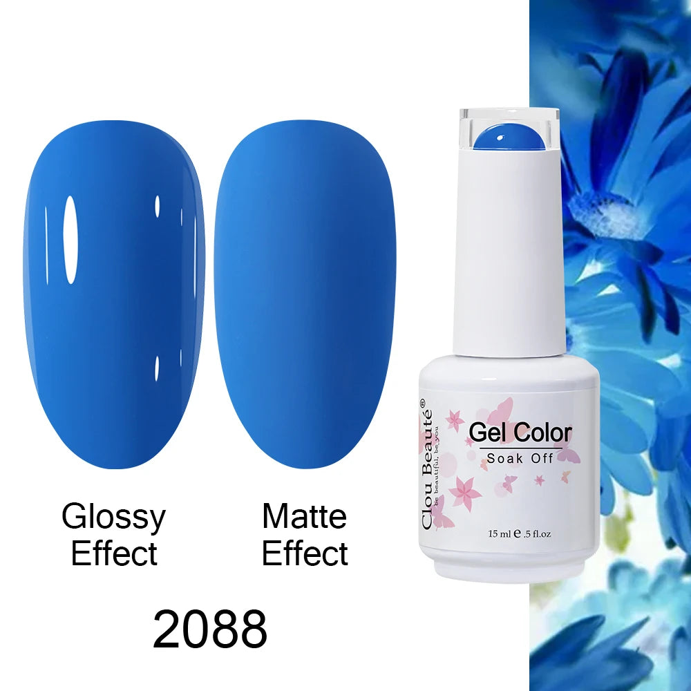 Clou Beaute Royal Blue Color Winter Trendy Semi Permanent Nail Art Manicure Varnishes Gel Nail Polish Hybrid Base Gel Top Coat
