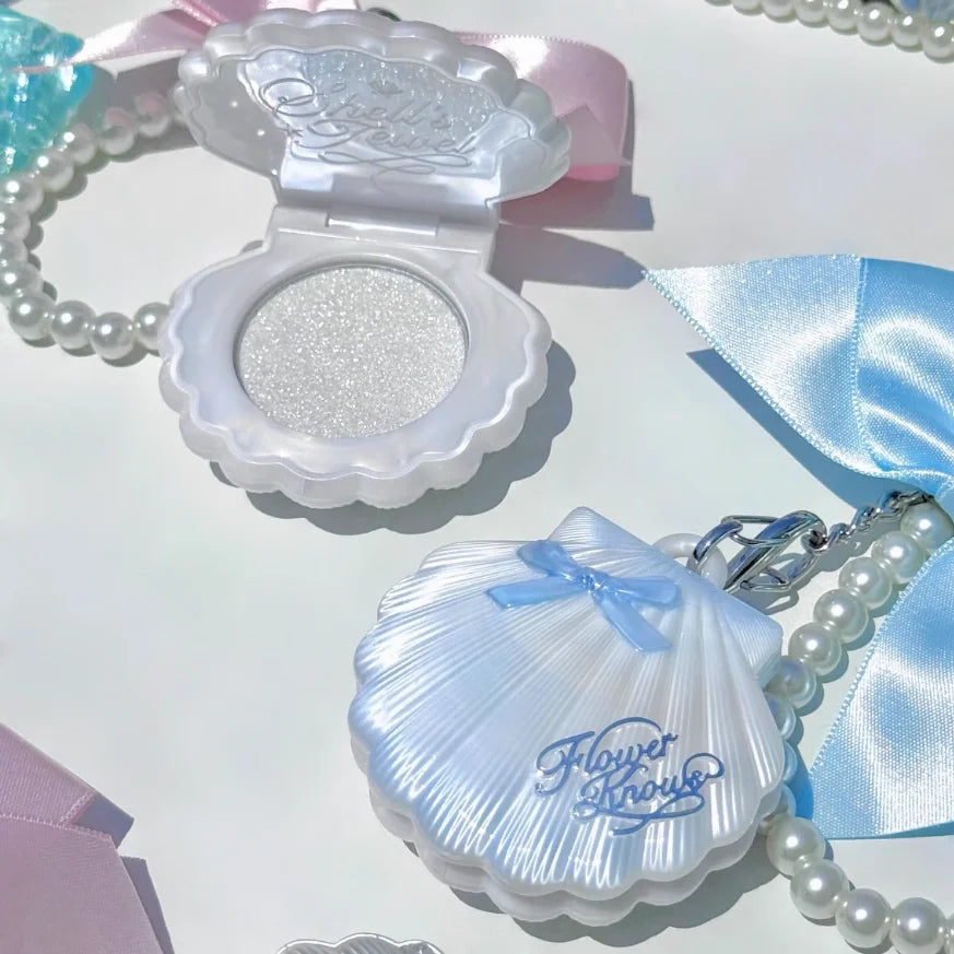 Flower Knows Shell Pearl Collection Highlighter Palette Shimmer Glitter iluminador Makeup Highlight